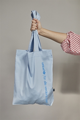 Lyseblå mulepose i økologisk fairtrade bomuld